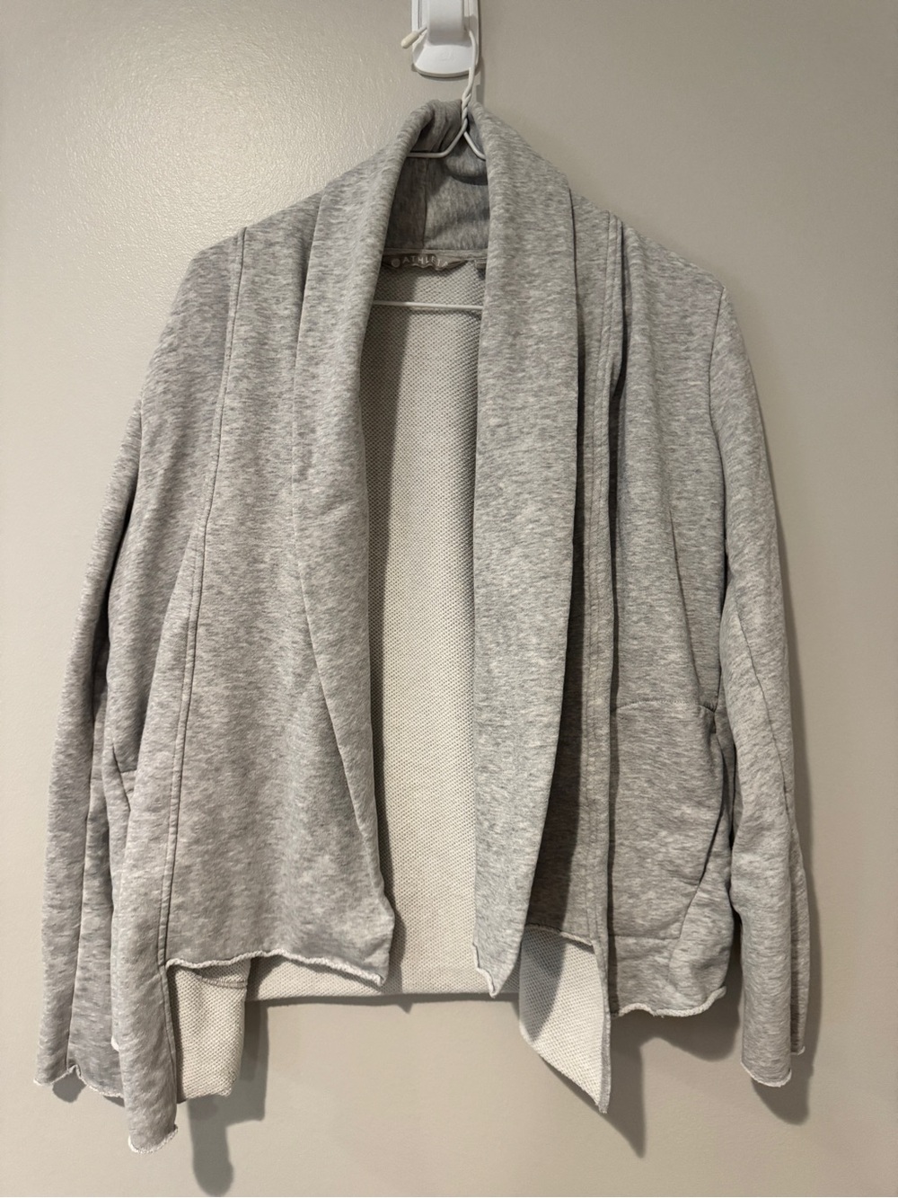 Athleta Light Gray Open Drape Front Cardigan